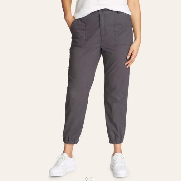 Eddie Bauer Women's Adventurer Stretch Ripstop Jogger Pants Carbon Gray 12 NWT - Picture 1 of 10